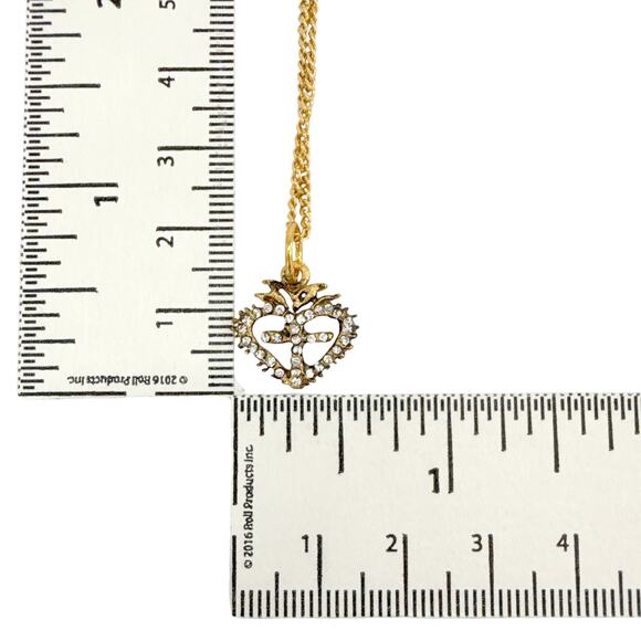 VIRGINS SAINTS & ANGELS VSA Sacred Heart Logo Charm Necklace in Gold - Picture 7 of 7